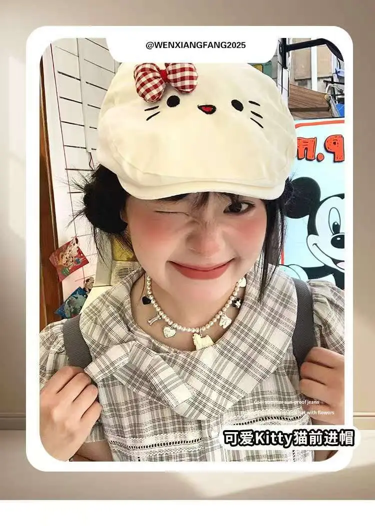 Hello Kitty Bowknot Cat Cap for Women Spring Summer — feature 3