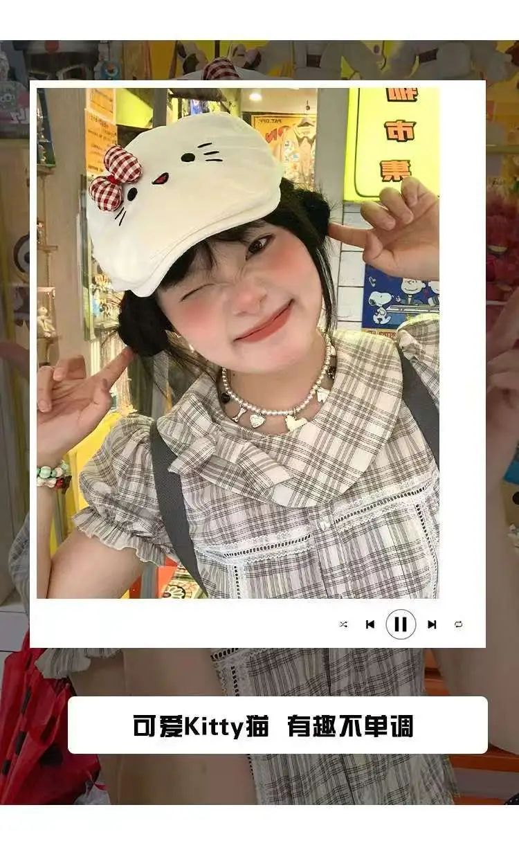 Hello Kitty Bowknot Cat Cap for Women Spring Summer — feature 4