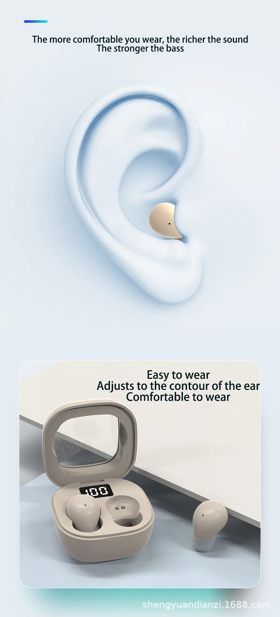 Cross-Border Best-Selling Sk19 Bluetooth Earphones In-Ear Wireless Noise-Cancelling Ultra-Small Mini Sleep Tws Earphones Mini Style — feature 3