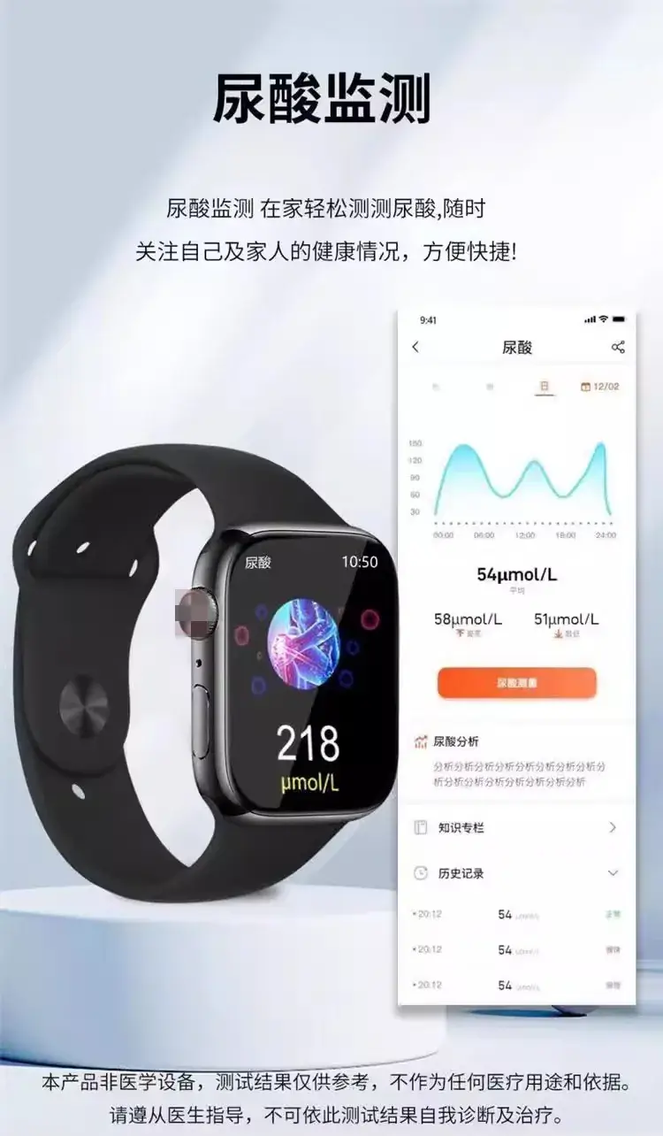 Smart Multifunctional Watch with Uric Acid, BP, Lipid, O2, HR, Step Counting — feature 15