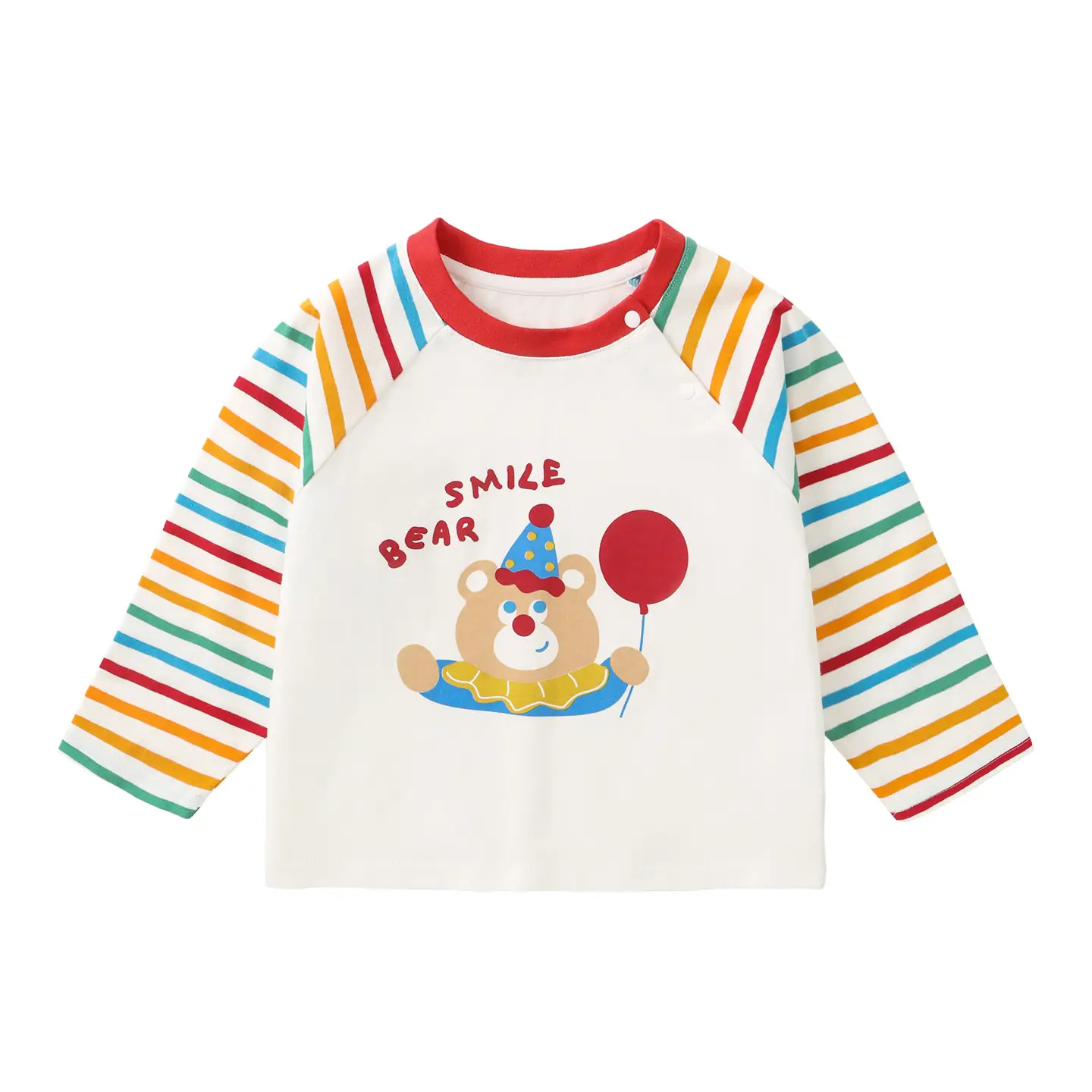 Kaka Panda Boys T-Shirt Red White Long Sleeve Infant Casual