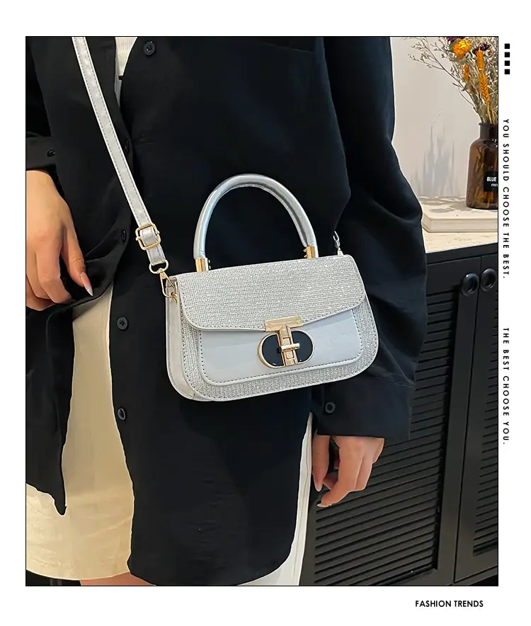Black Sequin Shoulder Bag for Women 2025 Spring — feature 1