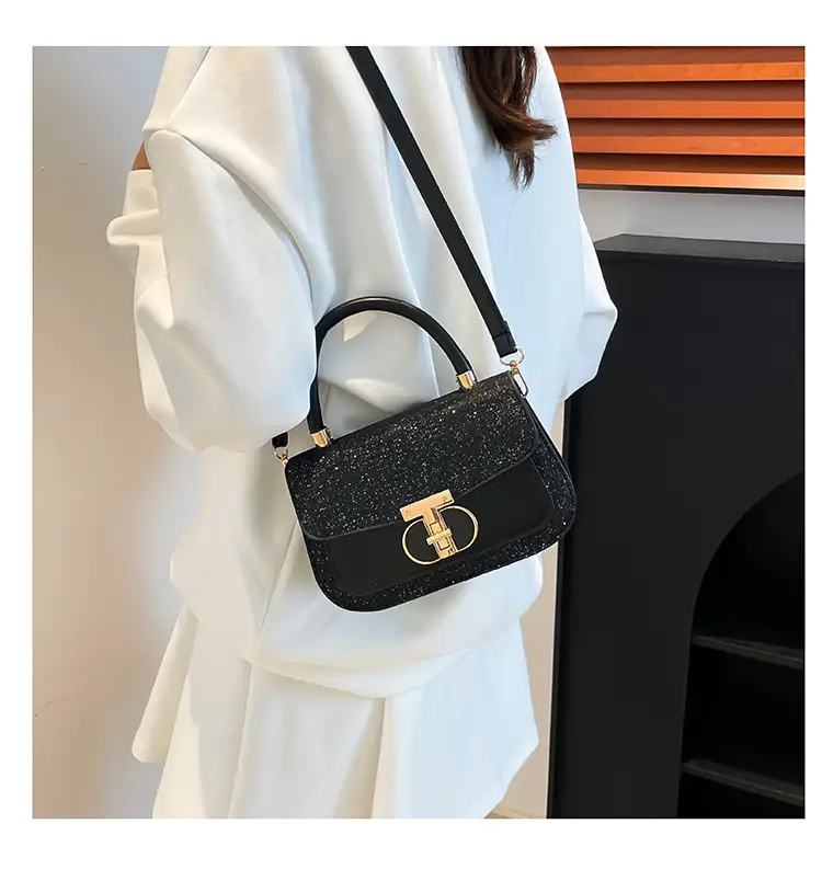 Black Sequin Shoulder Bag for Women 2025 Spring — feature 15