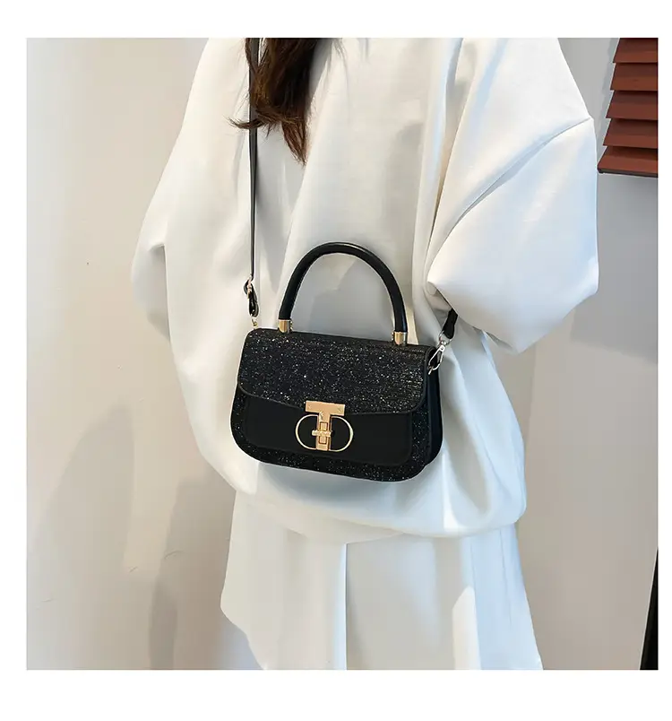 Black Sequin Shoulder Bag for Women 2025 Spring — feature 17