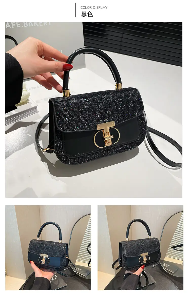 Black Sequin Shoulder Bag for Women 2025 Spring — feature 26