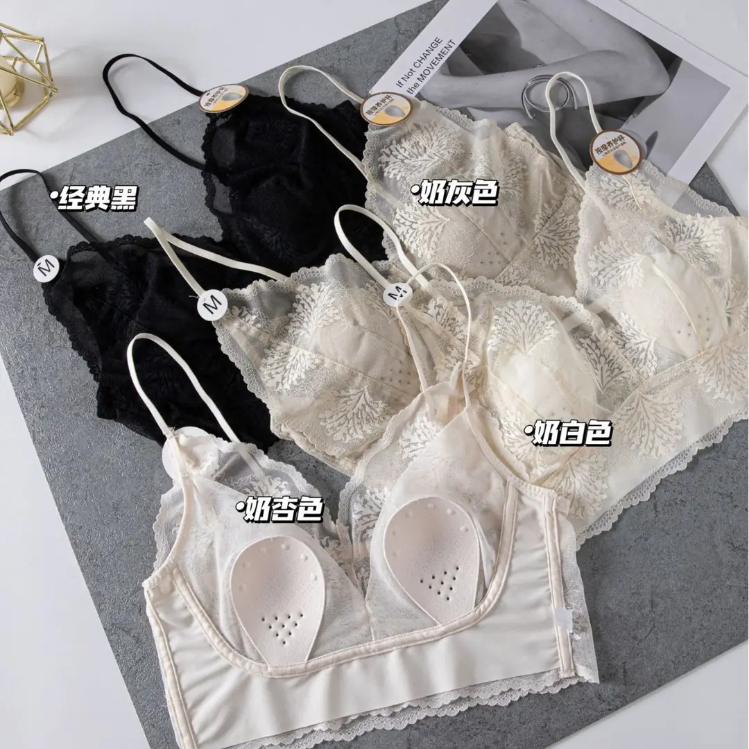 Summer Ultra-Thin French-Style Sexy Lace Seamless Underwear for Women, Backless Tube Top with Bunny Ears Seamless Bra