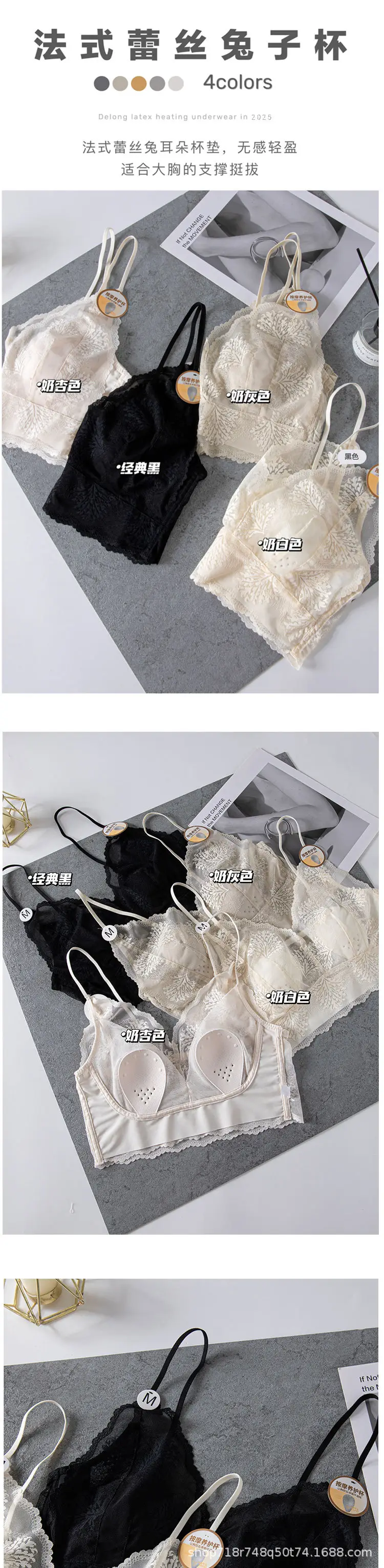 Summer Ultra-Thin French-Style Sexy Lace Seamless Underwear for Women, Backless Tube Top with Bunny Ears Seamless Bra — feature 1