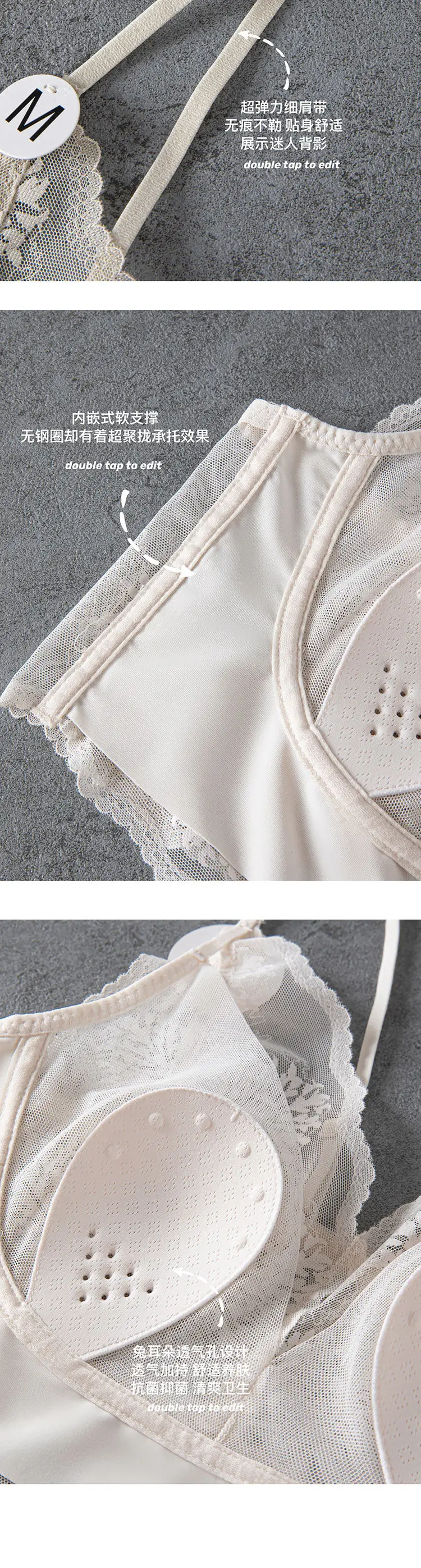 Summer Ultra-Thin French-Style Sexy Lace Seamless Underwear for Women, Backless Tube Top with Bunny Ears Seamless Bra — feature 4