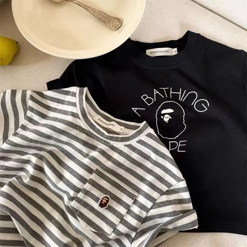 Kids Korean Style T-Shirt 2025 Summer Pure Cotton - Image 5