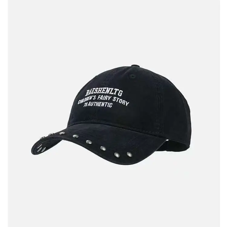 Black Rivet Cap with Widened Brim for Men - Image 6