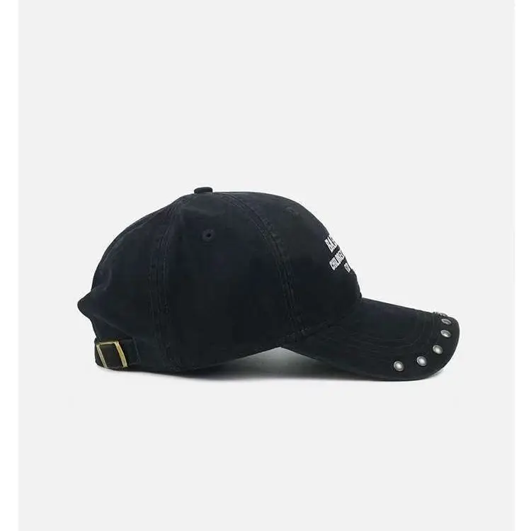 Black Rivet Cap with Widened Brim for Men - Image 7