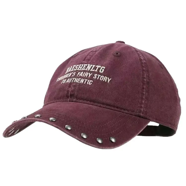 Black Rivet Cap with Widened Brim for Men - Image 8