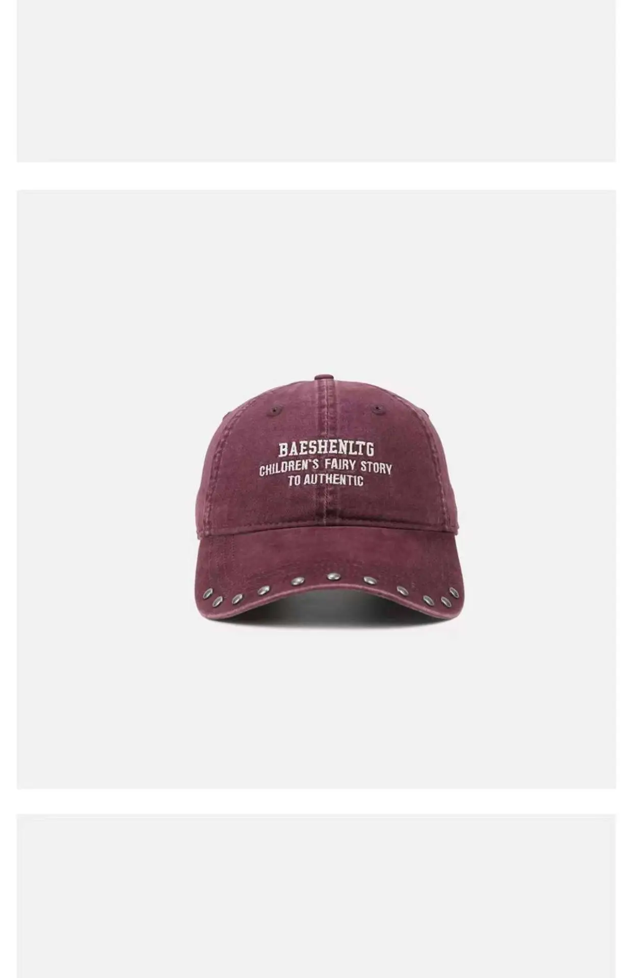 Black Rivet Cap with Widened Brim for Men — feature 10
