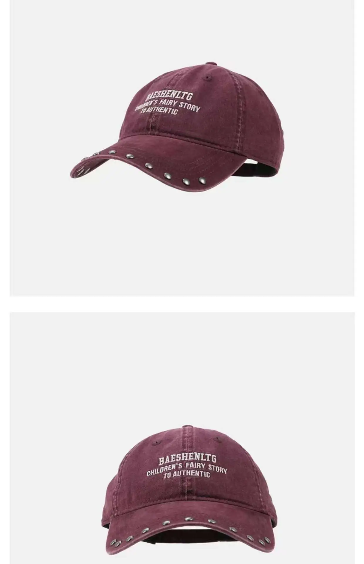 Black Rivet Cap with Widened Brim for Men — feature 11