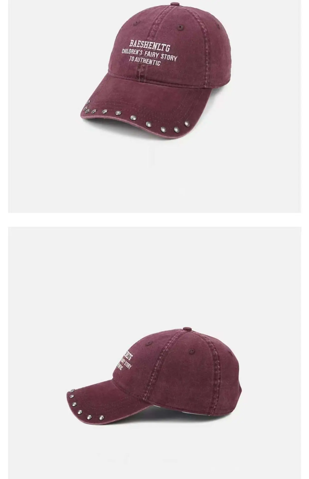 Black Rivet Cap with Widened Brim for Men — feature 9