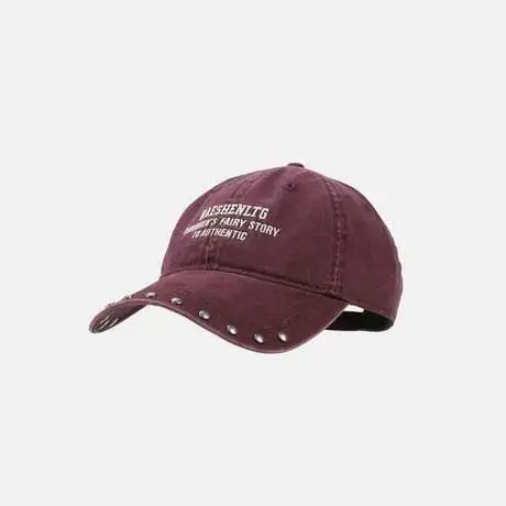 Black Rivet Cap with Widened Brim for Men - Image 2