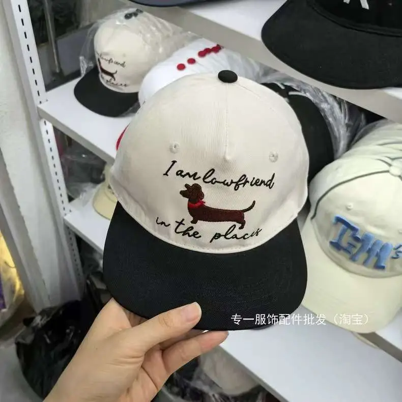 Japanese-Style Dachshund Cap for Women Spring Autumn Hip Hop Color Blocked — feature 7