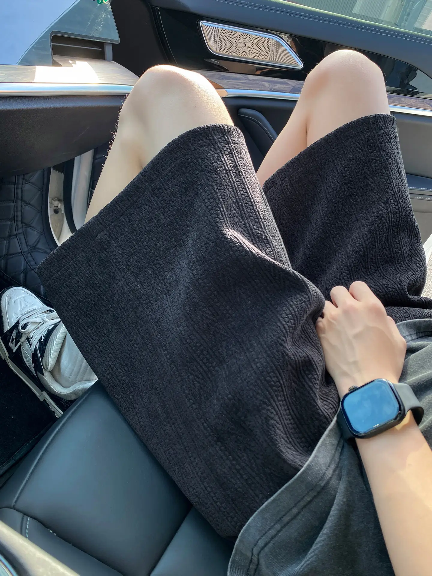 Men's Grey Jacquard Shorts New Summer Loose Fit Large