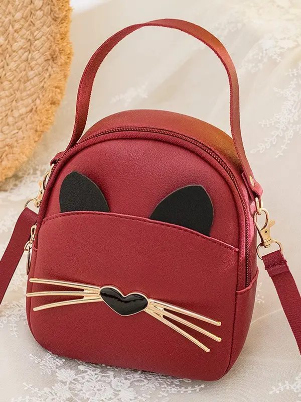 Women's Black Cat Print Crossbody Bag Spring Summer - Image 7