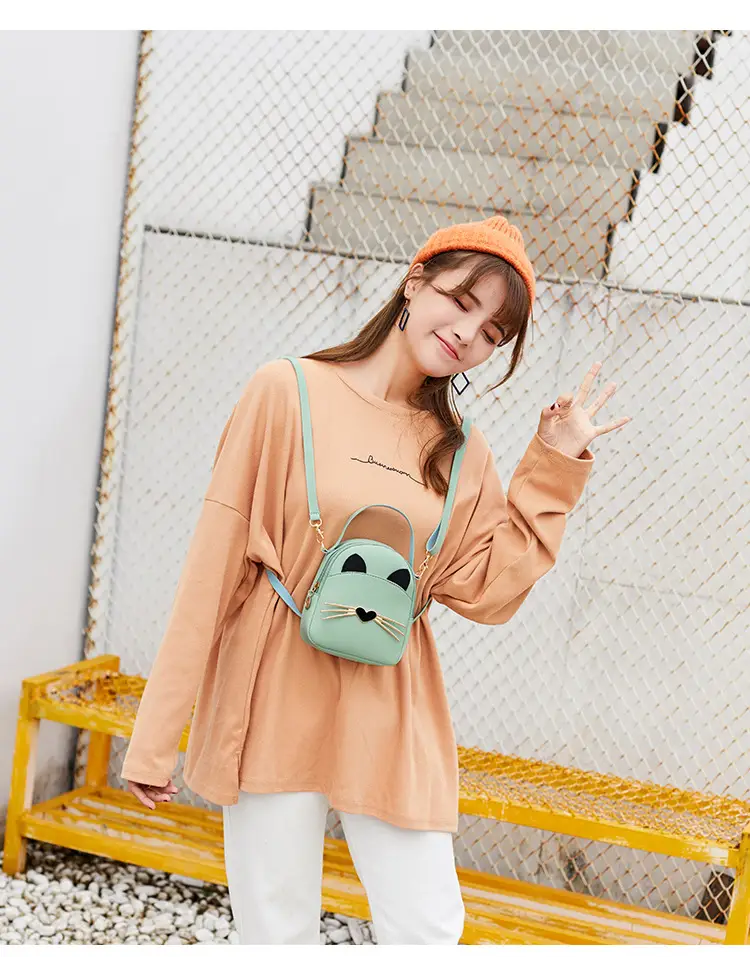 Women's Black Cat Print Crossbody Bag Spring Summer — feature 10