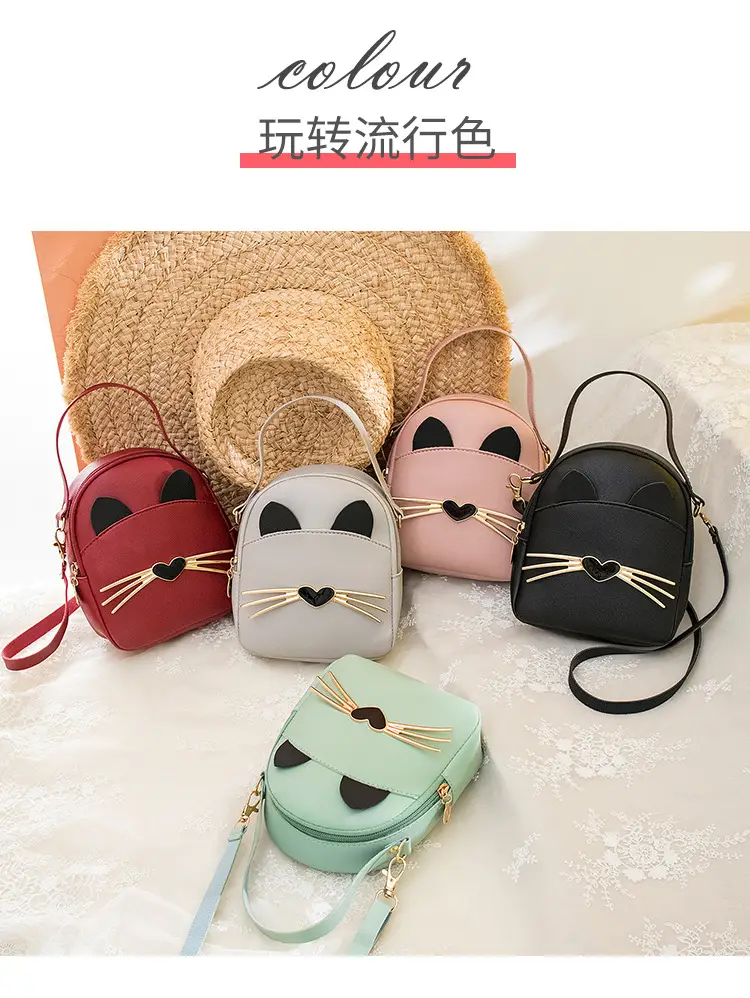 Women's Black Cat Print Crossbody Bag Spring Summer — feature 2