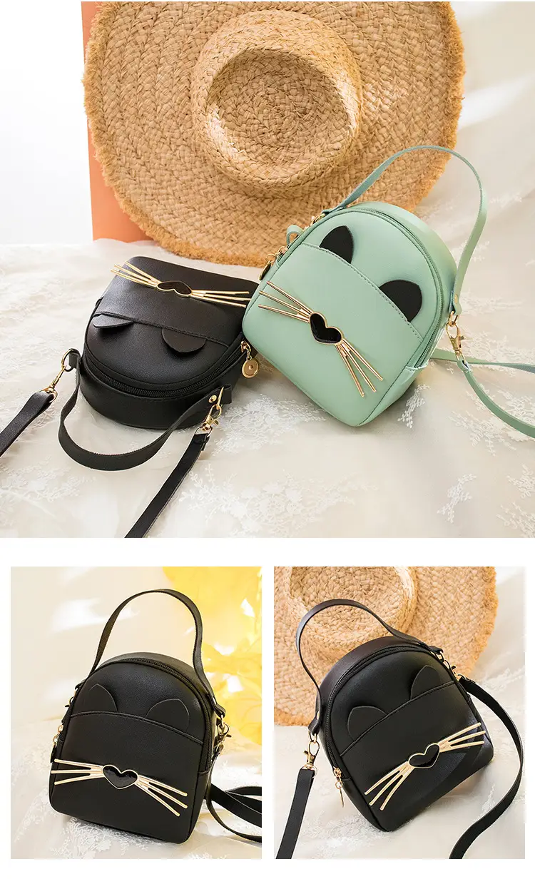Women's Black Cat Print Crossbody Bag Spring Summer — feature 24