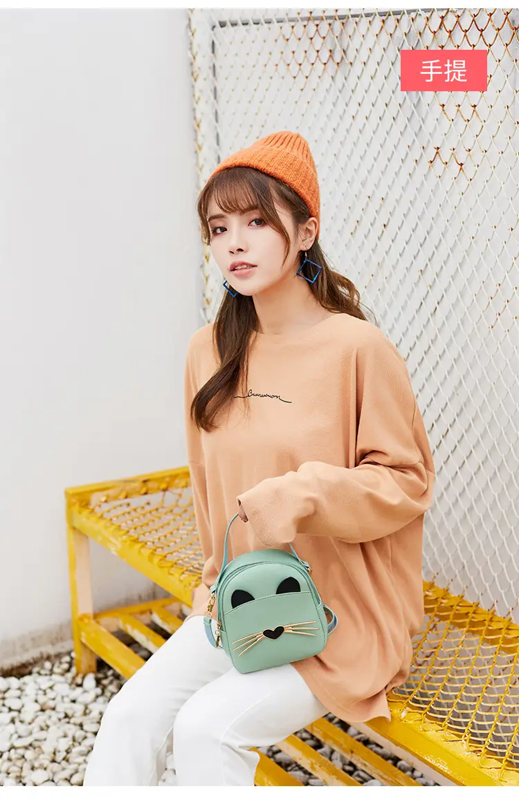 Women's Black Cat Print Crossbody Bag Spring Summer — feature 9