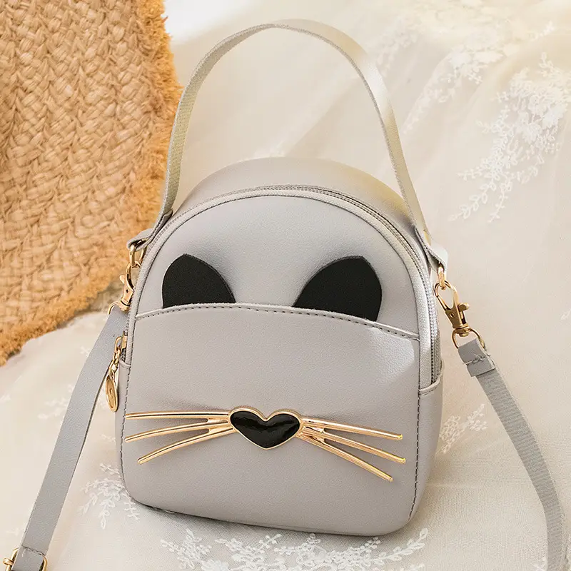 Women's Black Cat Print Crossbody Bag Spring Summer - Image 2