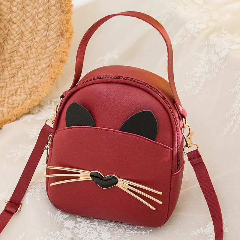 Women's Black Cat Print Crossbody Bag Spring Summer - Image 3
