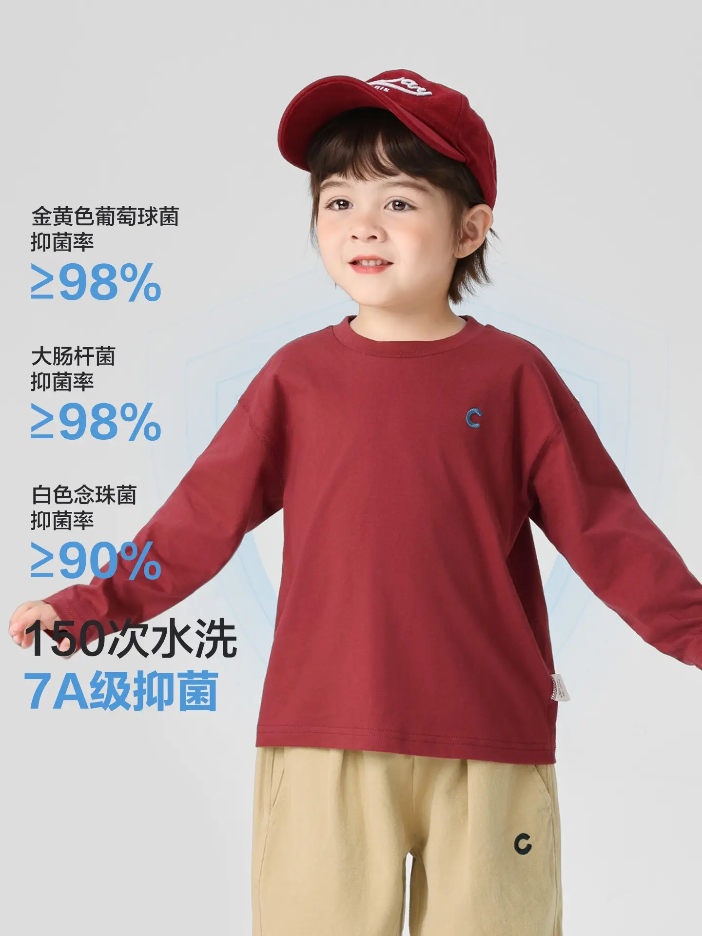 Right European Boys Cotton Long Sleeve T-Shirt Maroon 2026 - Image 4