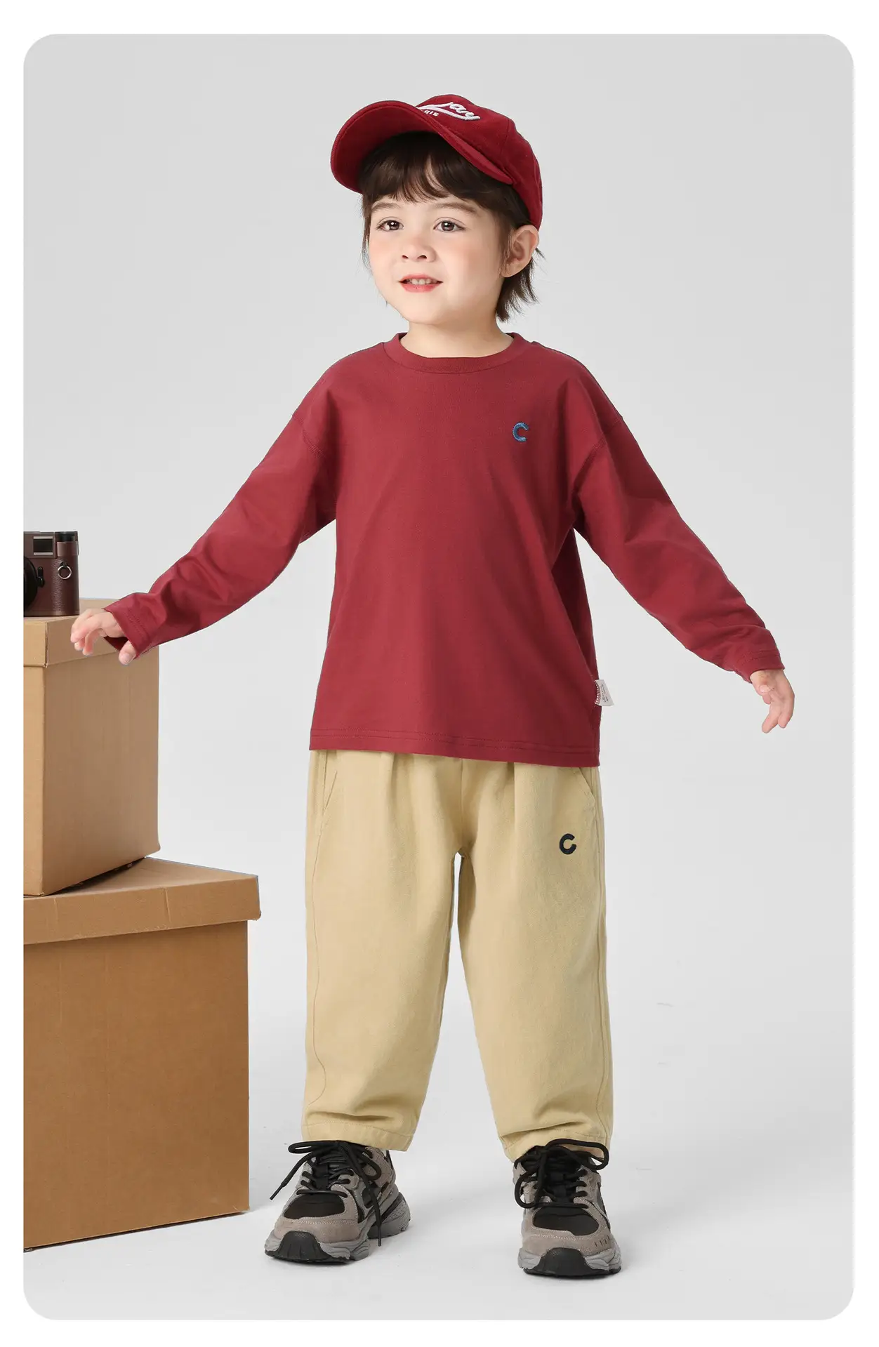 Right European Boys Cotton Long Sleeve T-Shirt Maroon 2026 — feature 27