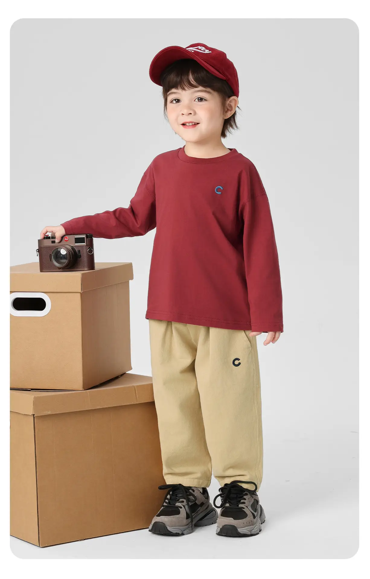 Right European Boys Cotton Long Sleeve T-Shirt Maroon 2026 — feature 28