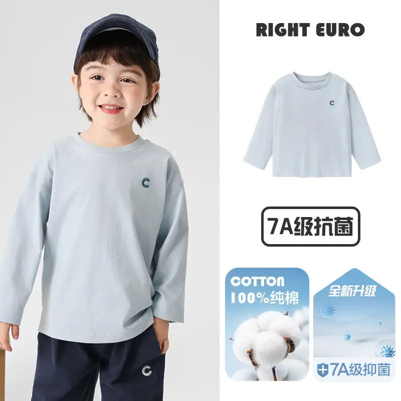 Right European Boys Cotton Long Sleeve T-Shirt Maroon 2026 - Image 2