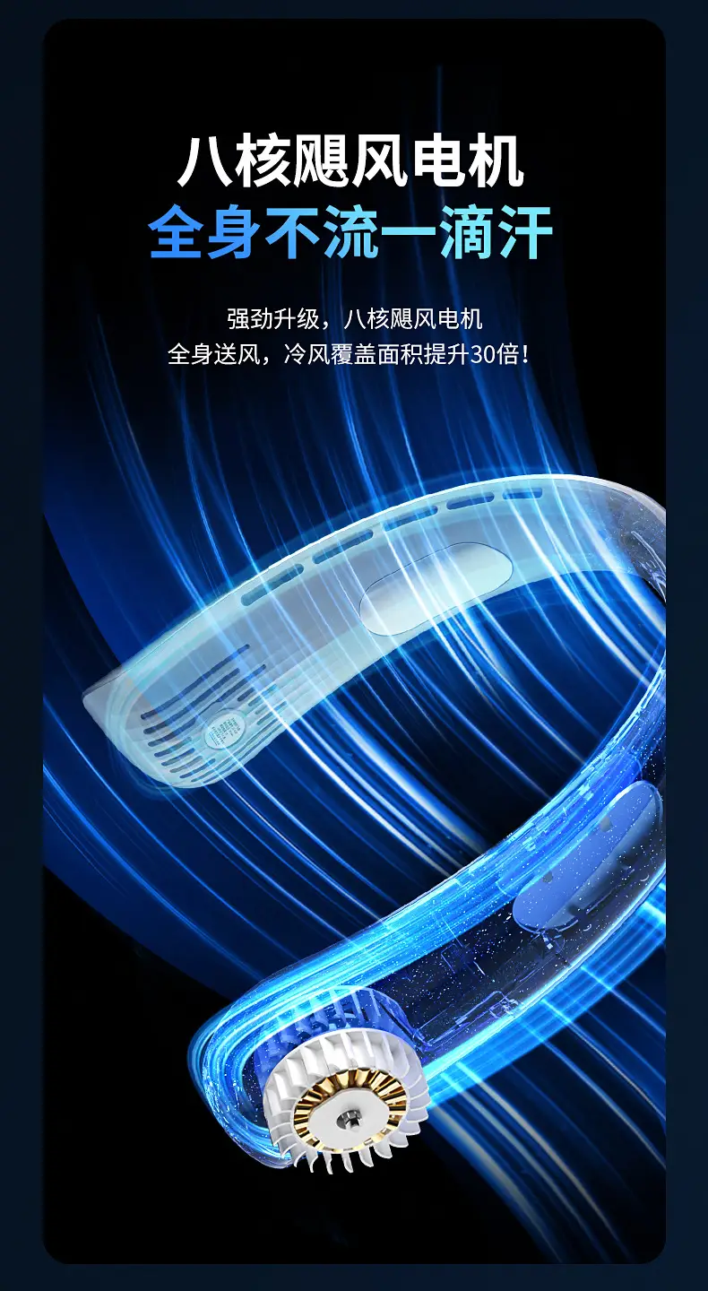 New Style Hanging Neck Fan, Convenient Portable Small Electric Fan, USB Charging Cooling Fan, Outdoor Hanging Neck Fan — feature 5