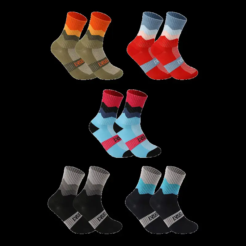 Outdoor Hiking Socks, Mid-Calf Colorful Cotton Socks, Camping Sports Skiing Wading Breathable Quick-Drying Cycling Men's Socks — feature 10