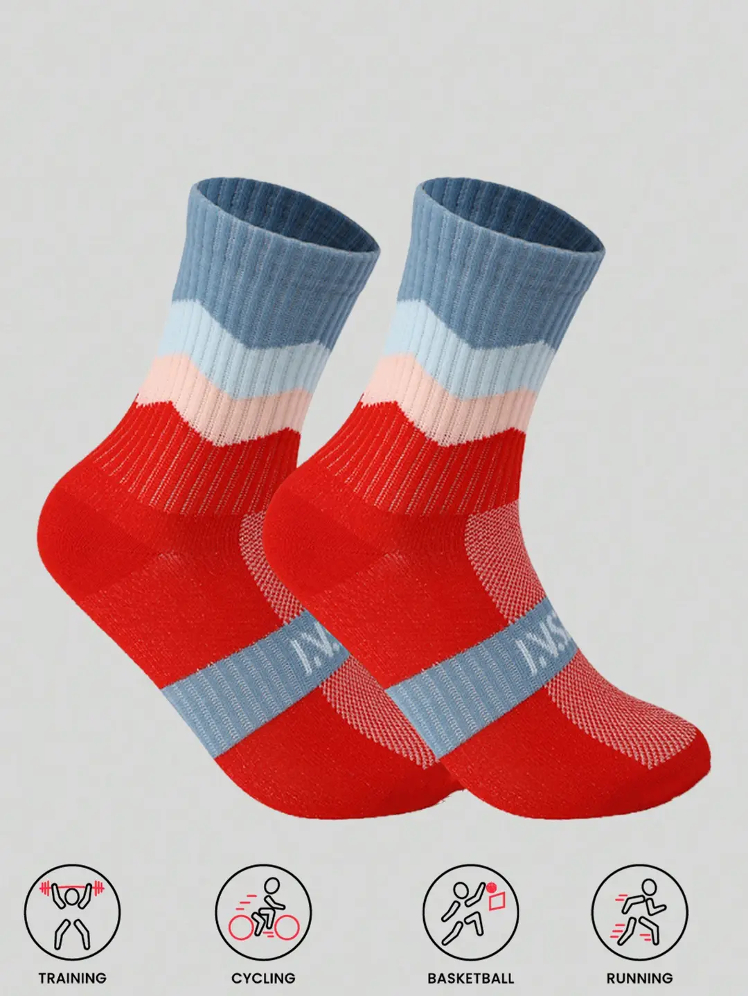 Outdoor Hiking Socks, Mid-Calf Colorful Cotton Socks, Camping Sports Skiing Wading Breathable Quick-Drying Cycling Men's Socks — feature 17