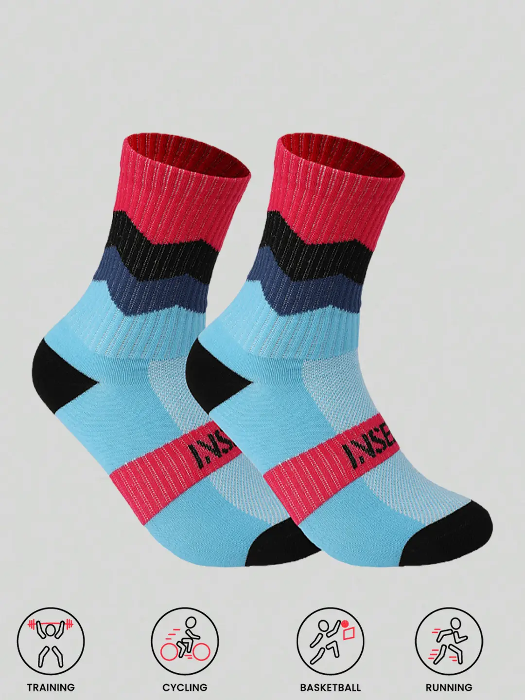 Outdoor Hiking Socks, Mid-Calf Colorful Cotton Socks, Camping Sports Skiing Wading Breathable Quick-Drying Cycling Men's Socks — feature 18