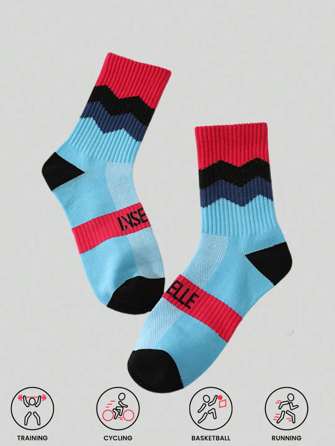 Outdoor Hiking Socks, Mid-Calf Colorful Cotton Socks, Camping Sports Skiing Wading Breathable Quick-Drying Cycling Men's Socks — feature 21