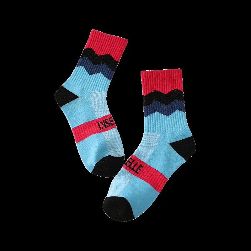 Outdoor Hiking Socks, Mid-Calf Colorful Cotton Socks, Camping Sports Skiing Wading Breathable Quick-Drying Cycling Men's Socks — feature 6