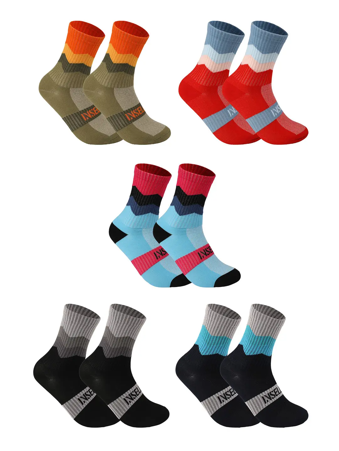 Outdoor Hiking Socks, Mid-Calf Colorful Cotton Socks, Camping Sports Skiing Wading Breathable Quick-Drying Cycling Men's Socks — feature 9