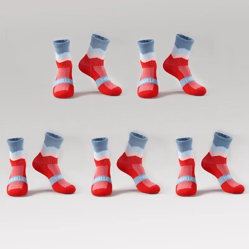 Outdoor Hiking Socks, Mid-Calf Colorful Cotton Socks, Camping Sports Skiing Wading Breathable Quick-Drying Cycling Men's Socks