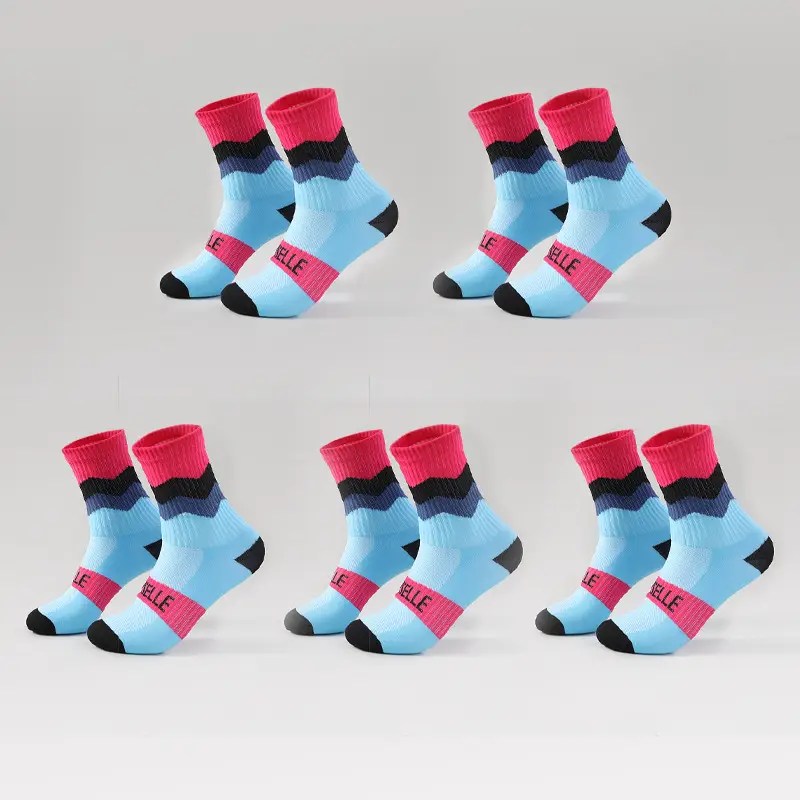 Outdoor Hiking Socks, Mid-Calf Colorful Cotton Socks, Camping Sports Skiing Wading Breathable Quick-Drying Cycling Men's Socks