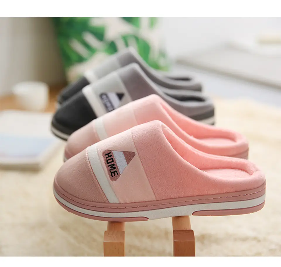 Men's Cotton Slippers for Autumn and Winter, Thick-Soled Indoor Slippers with Added Fleece for Warmth, Suitable for Home Use, Couple Slippers, Large Size for Men — feature 10