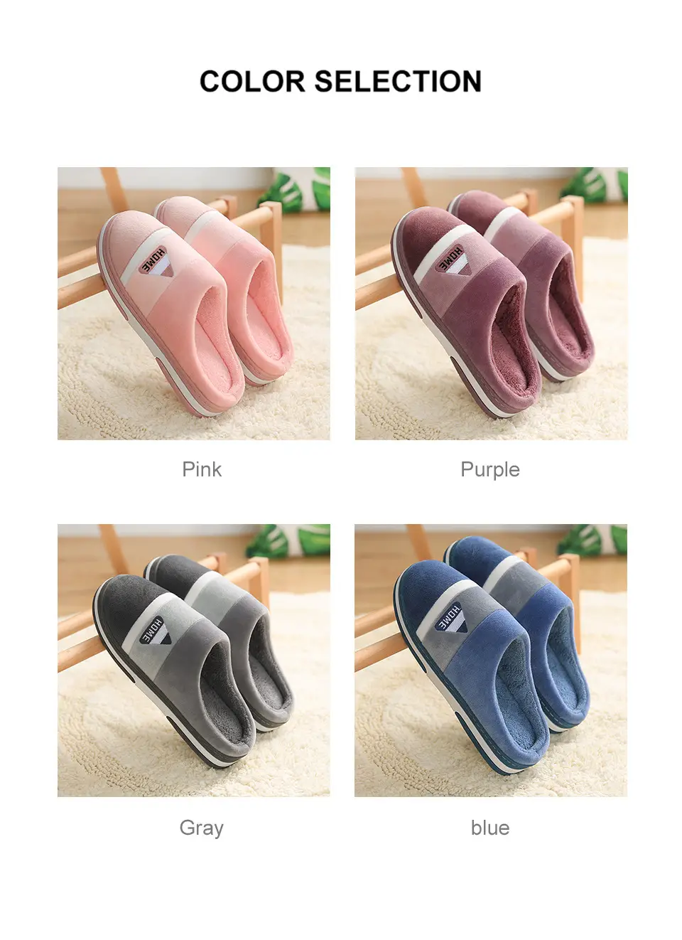 Men's Cotton Slippers for Autumn and Winter, Thick-Soled Indoor Slippers with Added Fleece for Warmth, Suitable for Home Use, Couple Slippers, Large Size for Men — feature 11