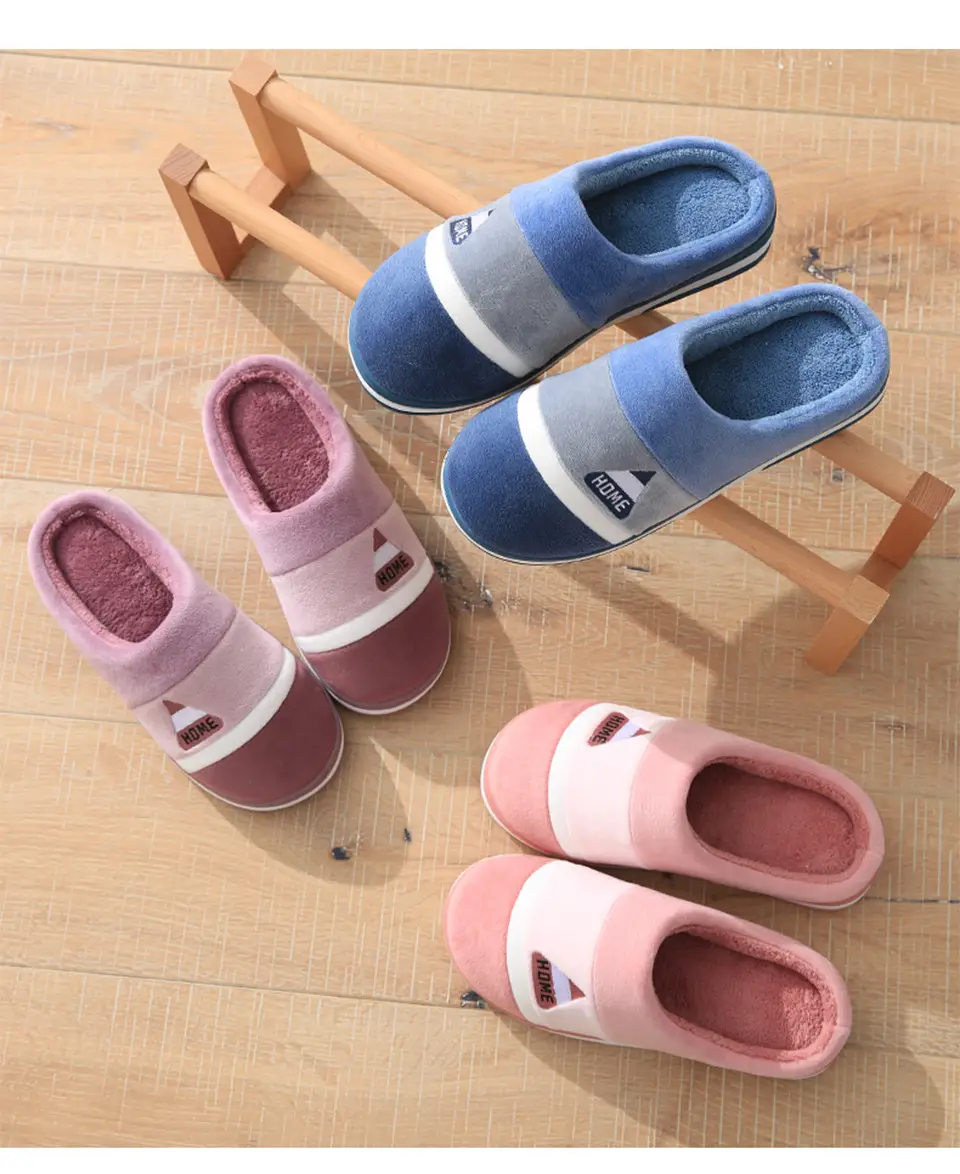 Men's Cotton Slippers for Autumn and Winter, Thick-Soled Indoor Slippers with Added Fleece for Warmth, Suitable for Home Use, Couple Slippers, Large Size for Men — feature 9