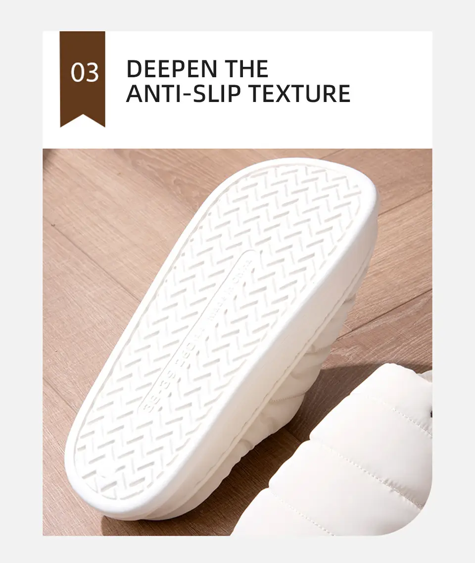 Waterproof Cotton Slippers for Men in Winter, Warm and Comfortable Indoor Home Slippers with Thick Soles, Plush, Non-Slip Cotton Slippers for Women — feature 5