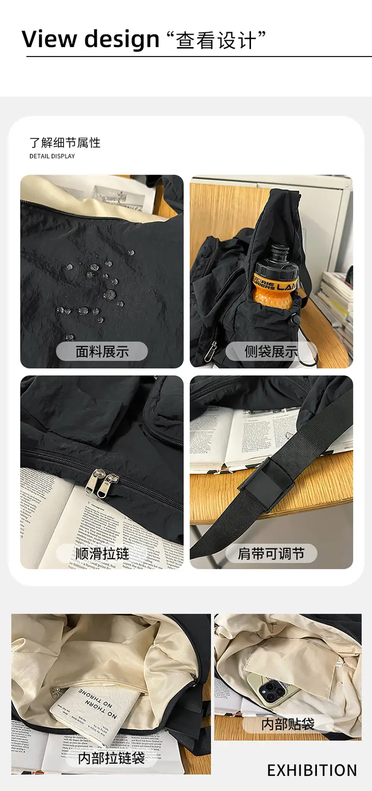 Dual-Purpose Crossbody Bag for Men Women Large Capacity — feature 37