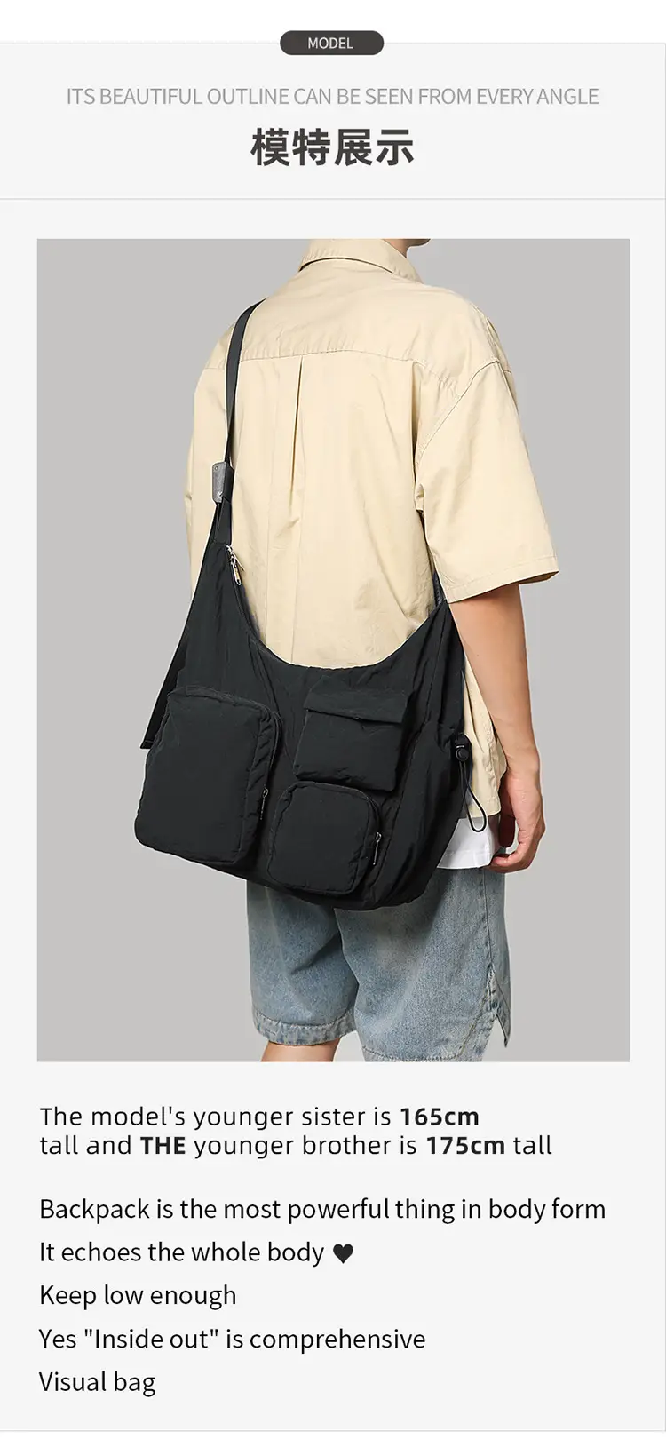 Dual-Purpose Crossbody Bag for Men Women Large Capacity — feature 8