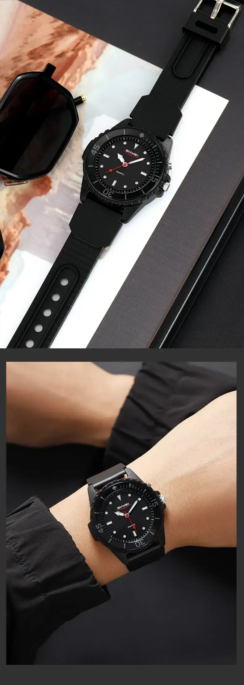 Shameel Black LED Watch for Men Women Waterproof — feature 22