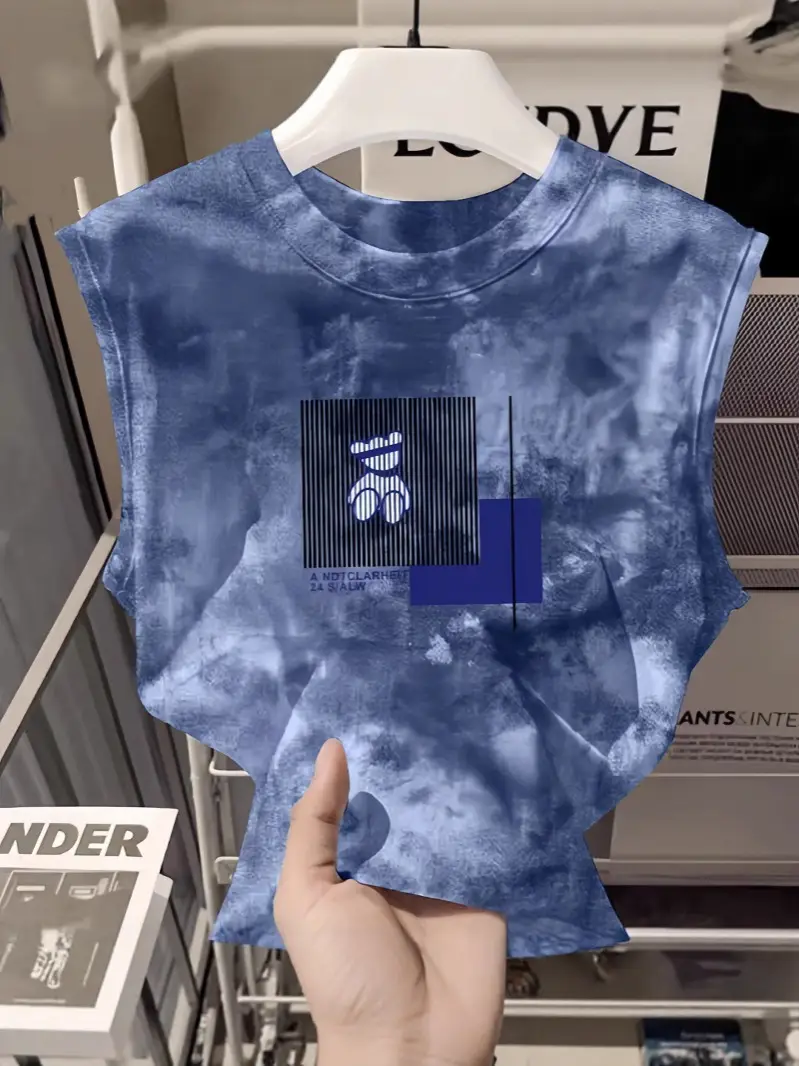 Boys Pure Cotton Tie-Dye Vest 2025 Summer
